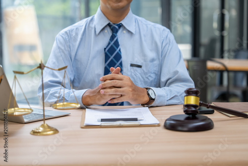 Bild auf Leinwand Legal consultation session law office professional meeting corporate environment