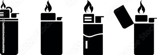 Photos Lighter icon flat vector illustration