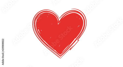 Canvastavla Red heart symbol love icon shape.