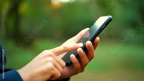Smartphone scrolling social media