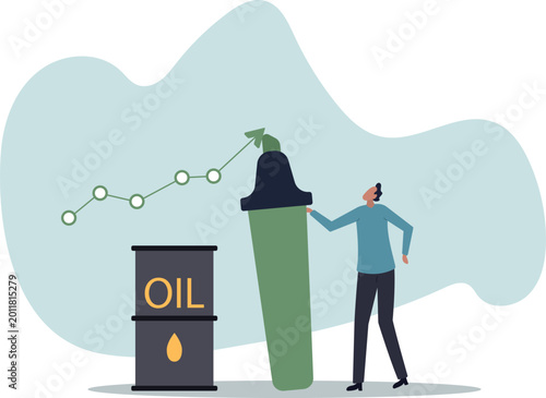 Foto Oil price rising up, crude oil commodity price growth after crisis, high demand or energy or gasoline industry
