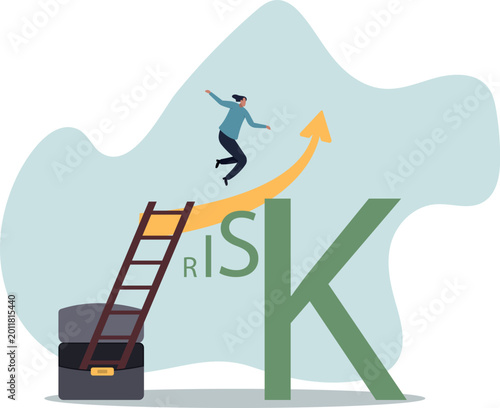 High risk high return stock market investment, trade off of risky investment asset rewarding growth return. human life and situation.