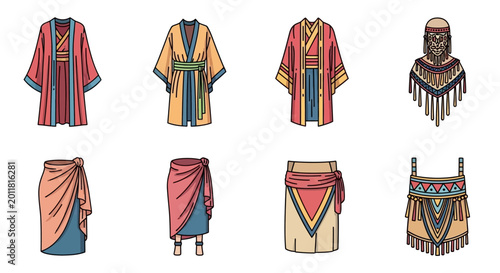 Tableau sur toile Traditional Middle Eastern clothing designs.