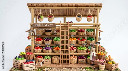 Miniature Market Stall with Fresh Produce