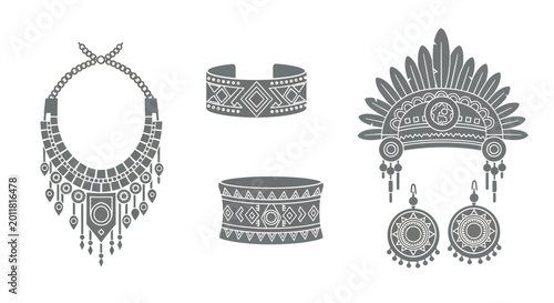 Bild auf Leinwand Native American jewelry accessories.