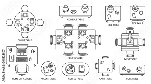 Photos Architectural Floor Plans of Various Room Layouts.