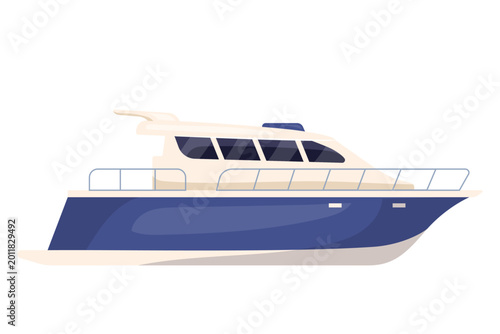 Fotografia Vector illustration of large luxury yacht in flat style