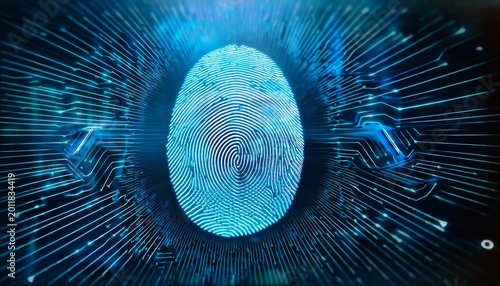 digital fingerprint biometric password safety scanner