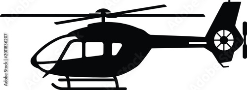 Black and white airplane flying against sky background vector illustration