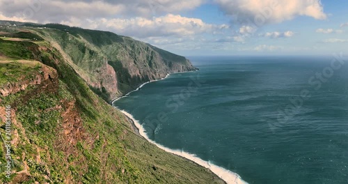 Panoramic view of the Northern coastline in Madeira island Portugal video