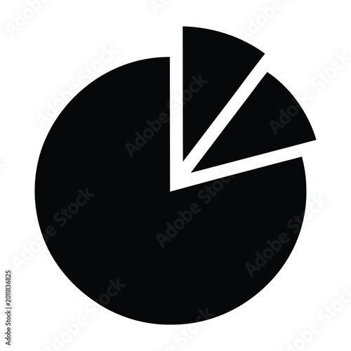 Fotografie Pie chart icon simple vector illustration statistics analysis presentation propo