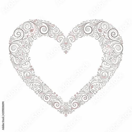 Two symmetrical ornate frames with floral swirl patterns