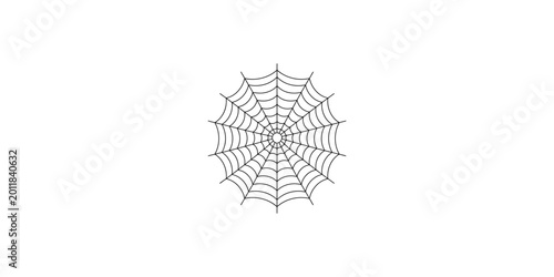 A detailed illustration of a spider web on a white background for halloween or nature themes