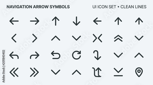 Navigation arrow symbols and ui icons