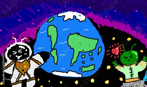 Tableau sur toile halloween ghost town aliens  humans earth