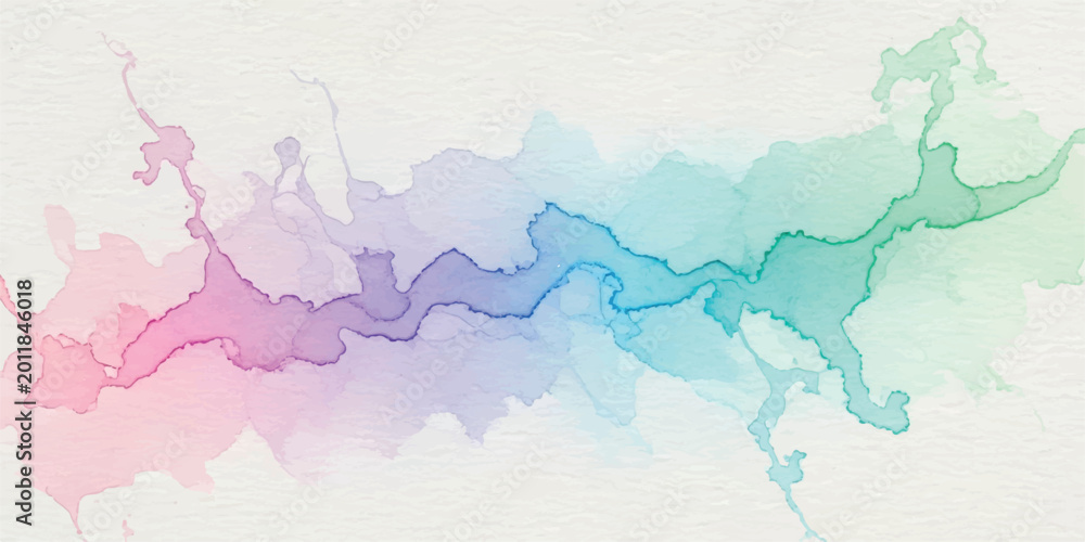 Obraz premium Vibrant abstract watercolor splash with flowing tendrils and colorful gradient wash on textured paper background for dynamic artistic creative design projects