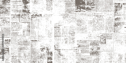 Photos Vintage distressed newspaper columns print texture abstract seamless pattern background vector illustration for retro design