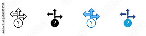 Foto Decision Direction Multiple Style Icon Design Vector - Arrows pointing multiple