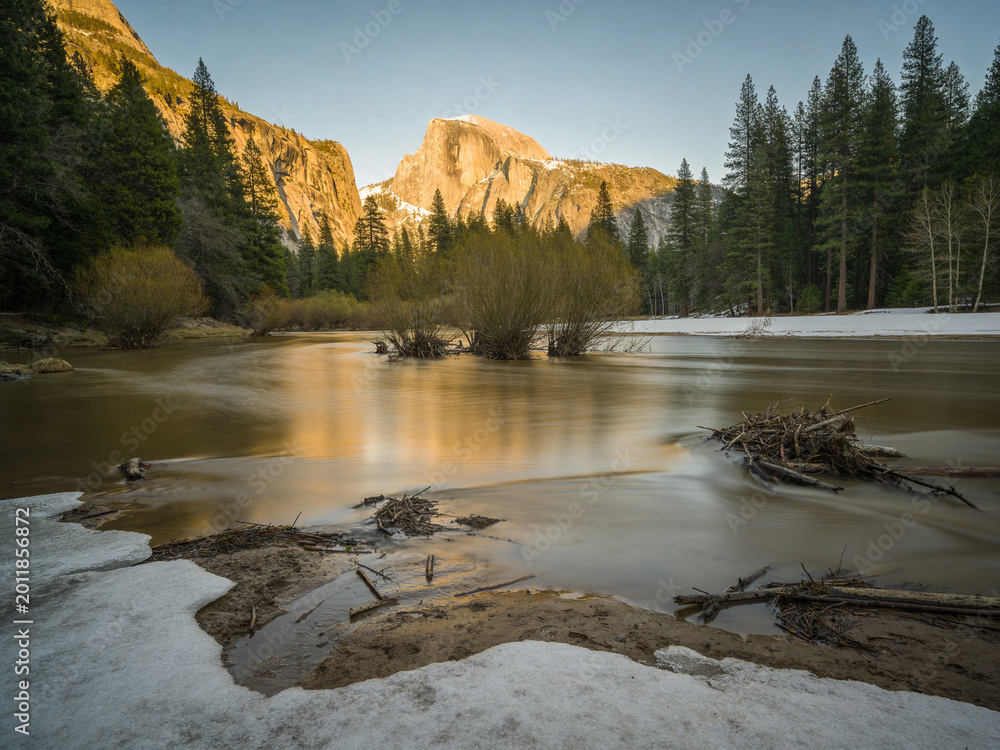 Fototapeta premium Majestic Granite Peaks and Rushing River Surge