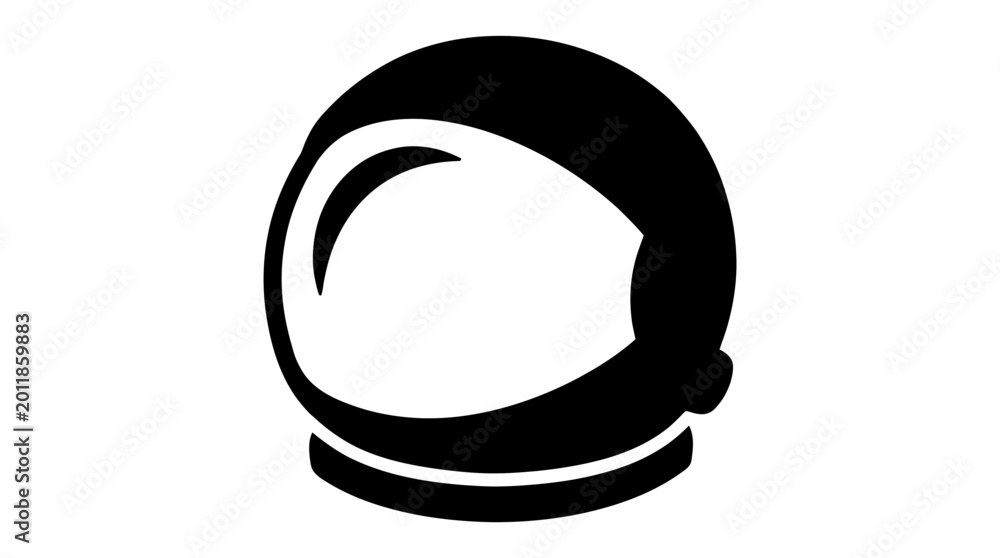 Fototapeta premium Astronaut helmet silhouette icon for space exploration