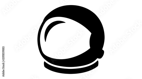 Astronaut helmet silhouette icon for space exploration