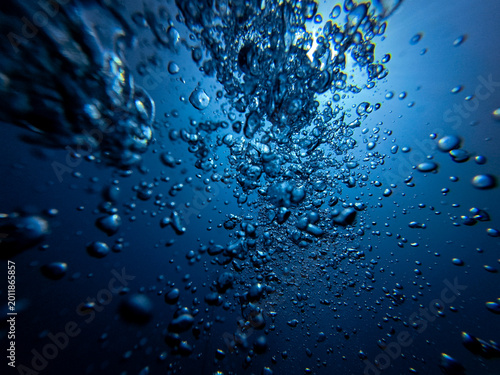 water drops on blue