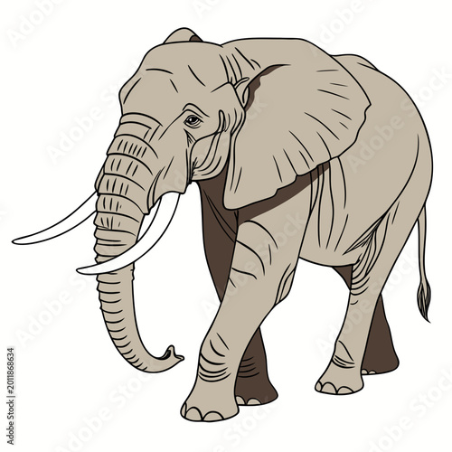 Foto African elephant walking graphic with elephant wildlife herbivore continent