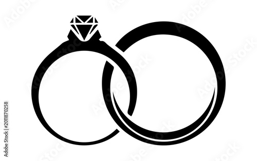 Bild auf Leinwand Intertwined Wedding Rings