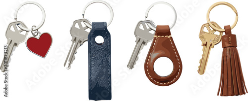 Photos Keychain Accessories with Leather, Heart, Ring, and Tassel Designs for Personali