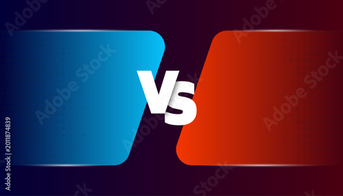 Versus Game cover. Banner sport vs. Competition vs Game Match. Team concept. Red or blue team. Vector illustration.