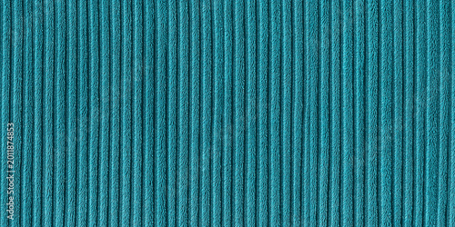 Modern turquoise aquamarine corduroy sofa fabric texture background banner panorama