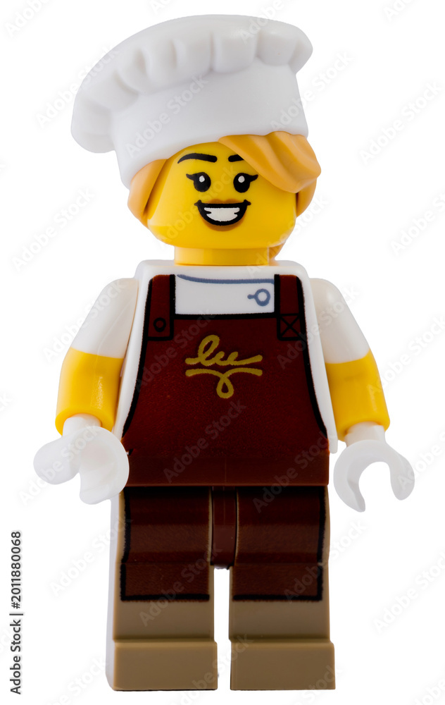 Fototapeta premium Dortmund - Deutschland 6. Mai 2026 - Lego Minifigure Konditorin mit Mütze