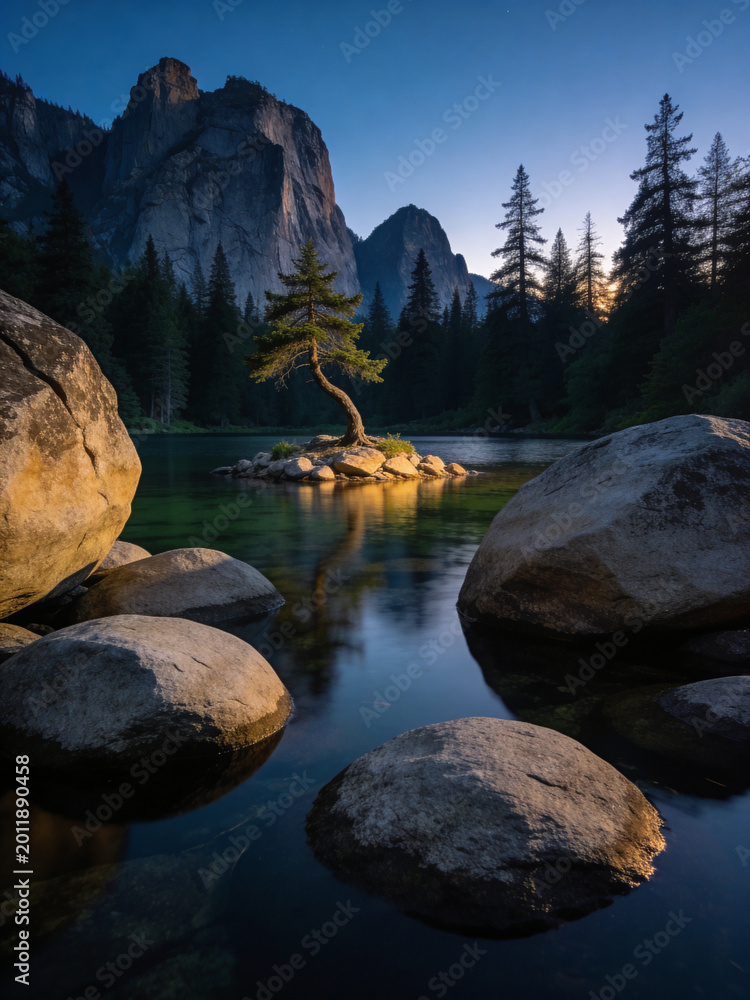 Naklejka premium Eternal Boreal The Untamed Northern Wilderness