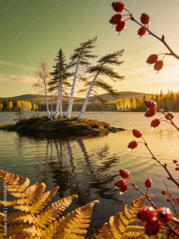 Naklejka premium Eternal Boreal The Untamed Northern Wilderness