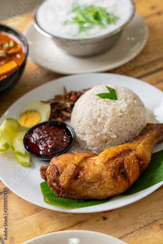 Photography Malaysian Nasi Lemak with Fried Chicken