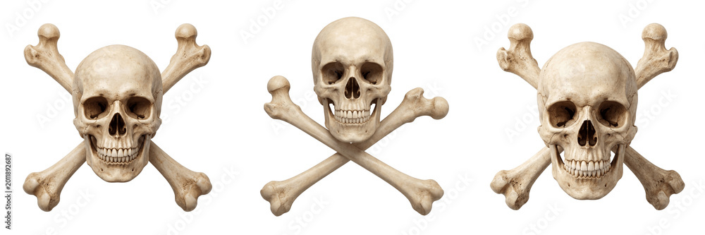 Naklejka premium Skull and crossbones symbols isolated on transparent background,PNG