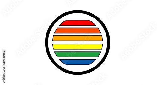 Free Download Horizontal tricolor stripes in red, yellow, and blue forming a circle - GFXLoad