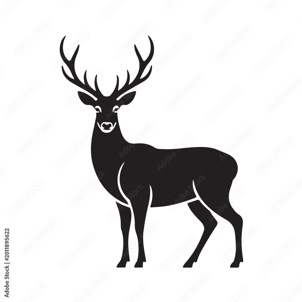 Fototapeta premium Majestic Deer Silhouette Vector Art