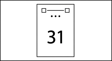 Minimalist of the number 31 with dotted pattern and frame thirty-one digit border
