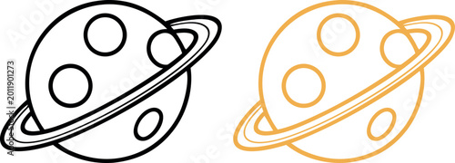 Ringed Planet Space Vector Icon Design