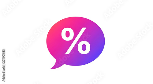 Pink and purple percentage symbol on white background