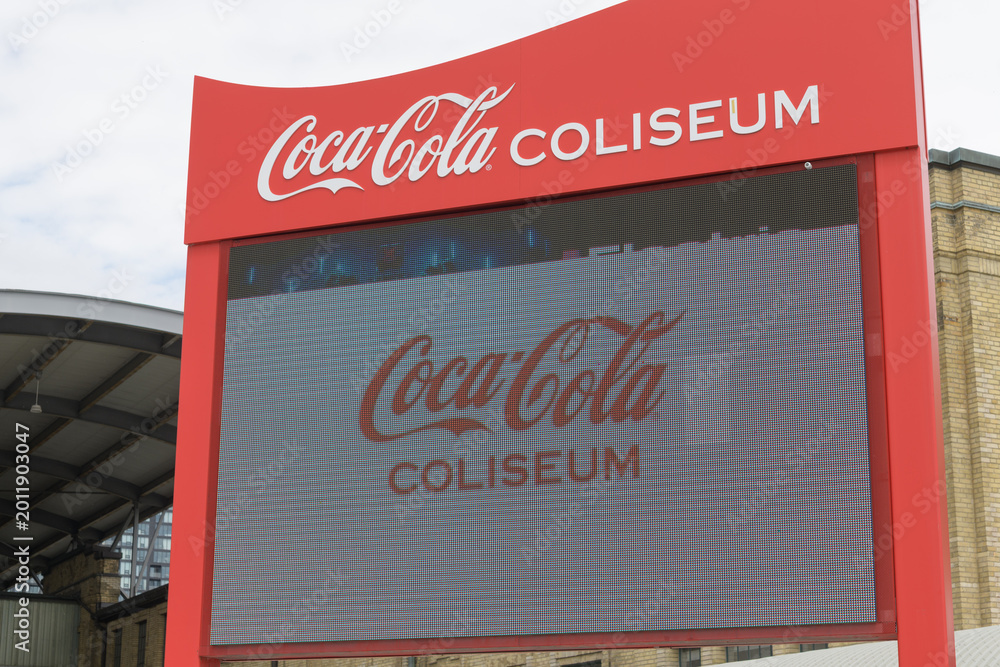 Fototapeta premium electronic sign outside Coca-Cola Coliseum, 19 Nunavut Rd, Exhibition Place, Toronto