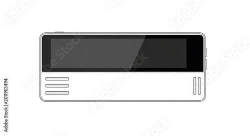 Sleek black smartphone with minimalist and charging port, front view