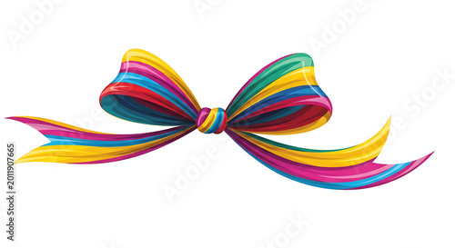 Vibrant abstract of intertwined ribbons with multicolor stripes colorful