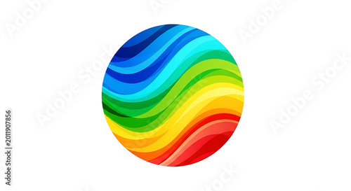 Vibrant gradient sphere with rainbow color bands in a circular pattern