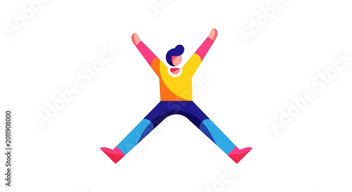 Vibrant of a cheerful yellow bird with colorful wings and red feet perched on a blue branch