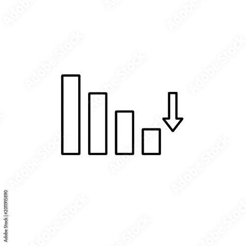 Sort Descending Icon – Minimal Bars Down Arrow Outline Vector Symbol