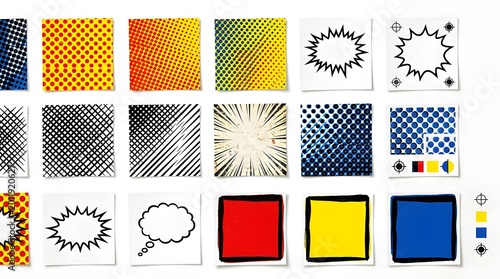 Comic Pop Art Pattern Elements Set