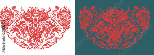 Photos Banshee Skull Fire Celtic Chain illustration