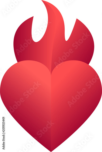 Abstract Flaming Heart Logo with Red Gradient Design